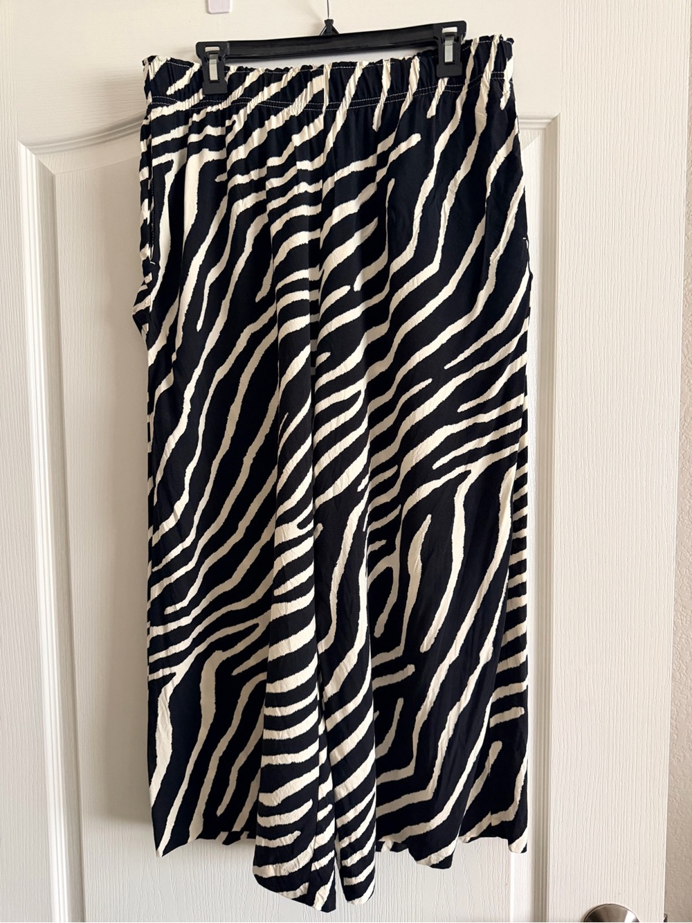 H&M Black and White Zebra Print Wide Leg Pants